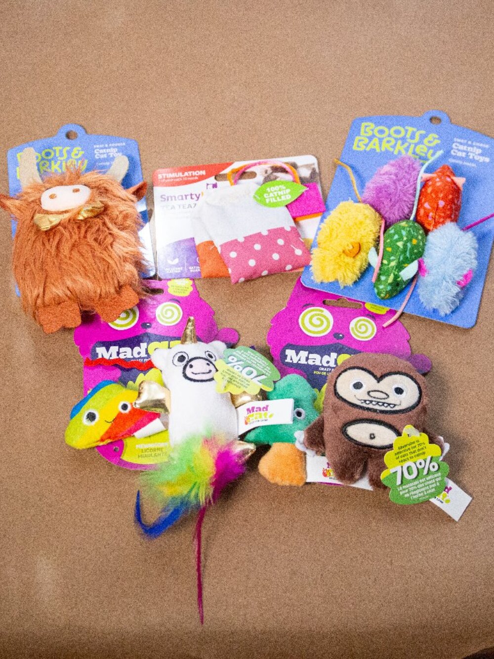 NEW ~ Catnip Cat Toy BUNDLE, Boots Barkley Highland Cow, Mice, MadCat, SmartyKat